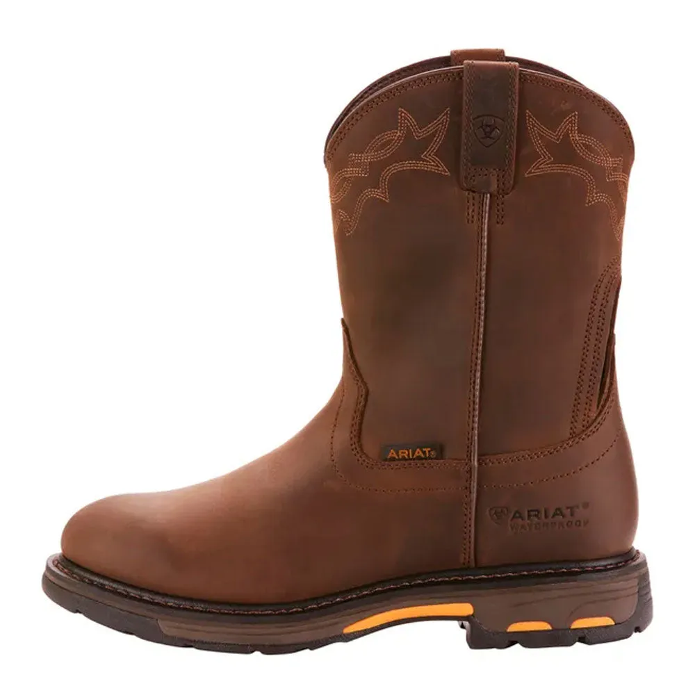 10001198 Ariat Mens WorkHog Waterproof Work Boot - Oily Distressed Brown