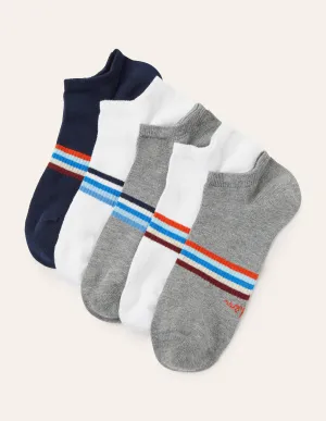 5 Pack Trainer Socks-Signature Stripe Multi Pack