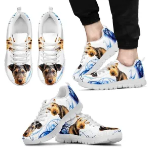 Airedale Terrier Print Sneakers For Men(White)- Free Shipping
