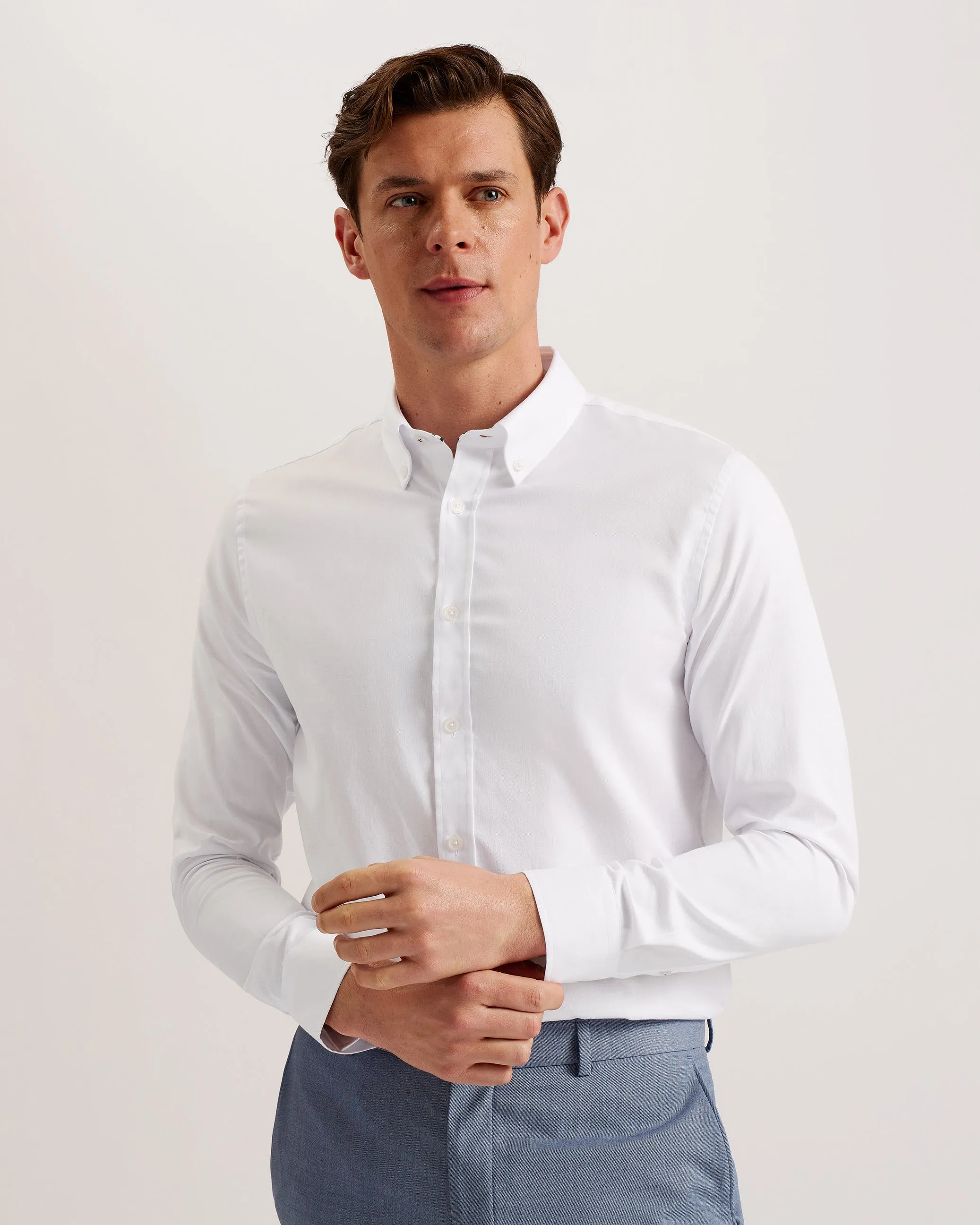 Allardo Long Sleeve Regular Premium Oxford Shirt White