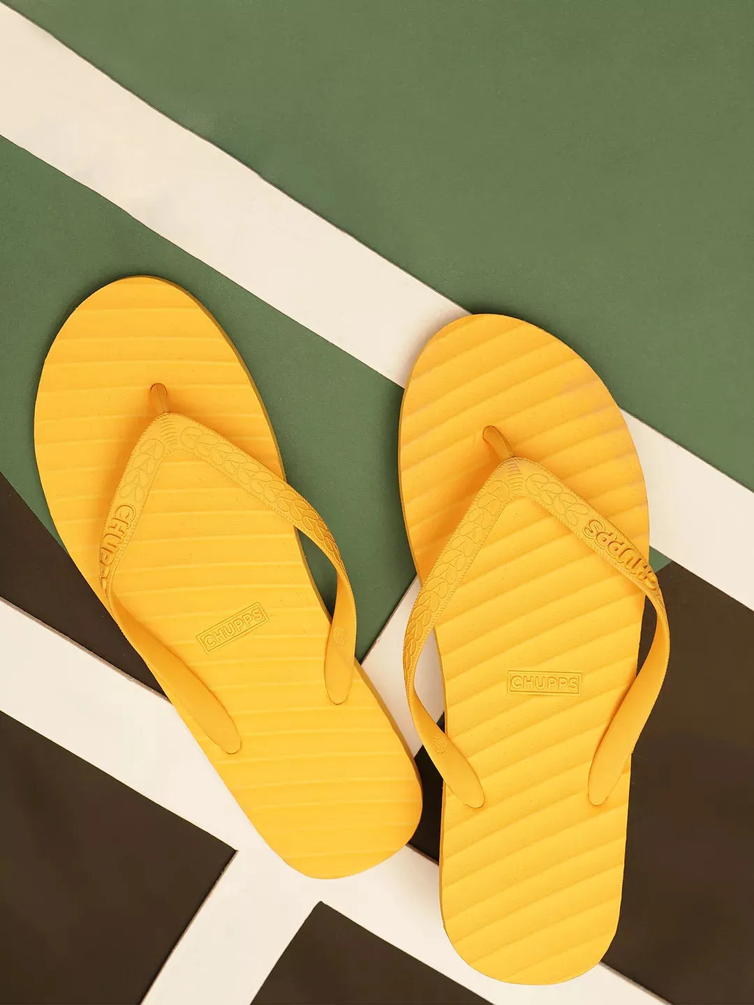 Banana Leaf Monocrome Yellow Flipflops