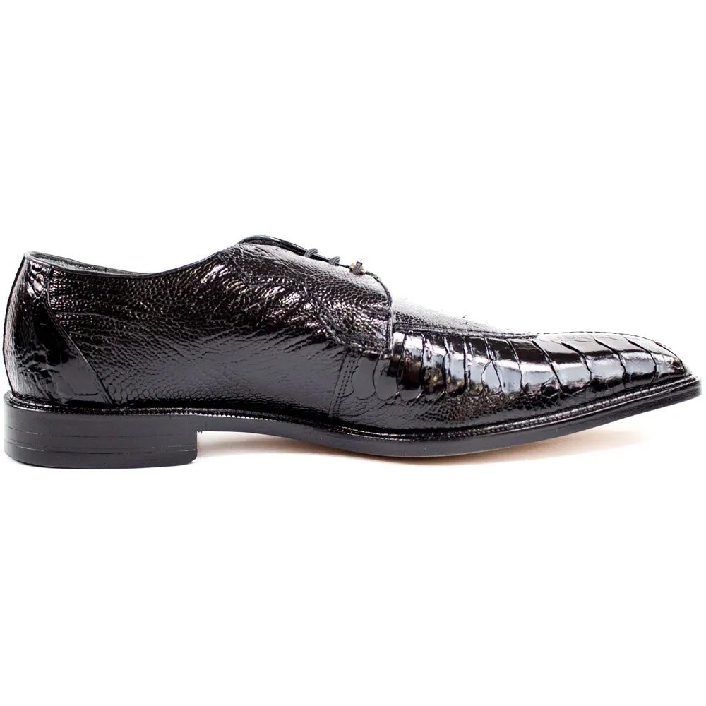 Belvedere Siena Men's Lace-Up Oxford Black Genuine Ostrich Shoe