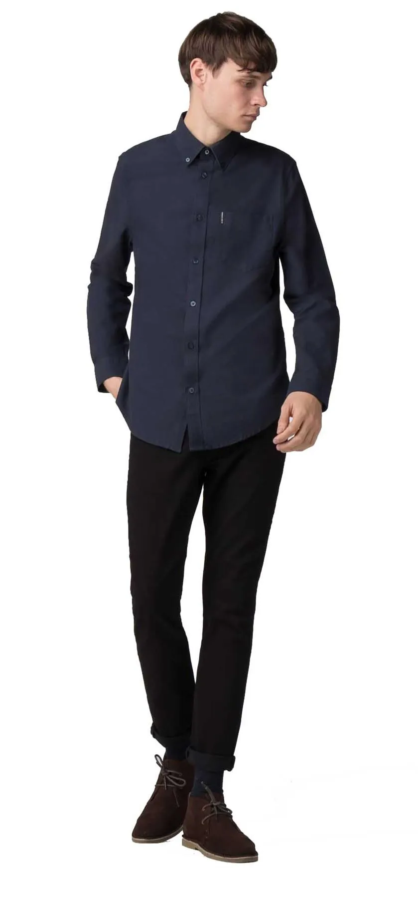 Ben Sherman Men's Big Size Long Sleeve Classic Oxford Cotton Shirt XXL-5XL