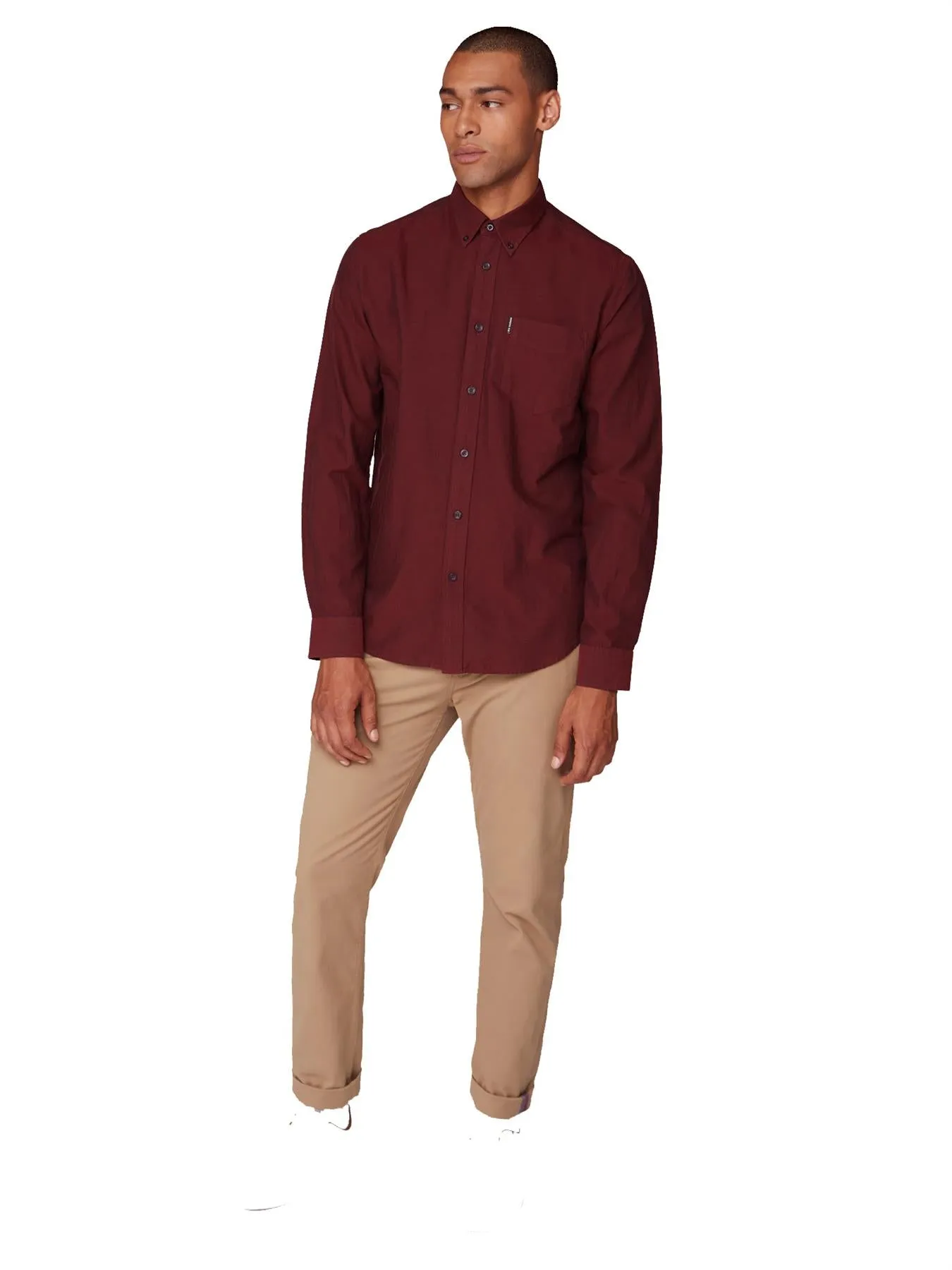 Ben Sherman Men's Big Size Long Sleeve Classic Oxford Cotton Shirt XXL-5XL