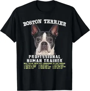 Boston Terrier Black Professional Human Trainer T-Shirt