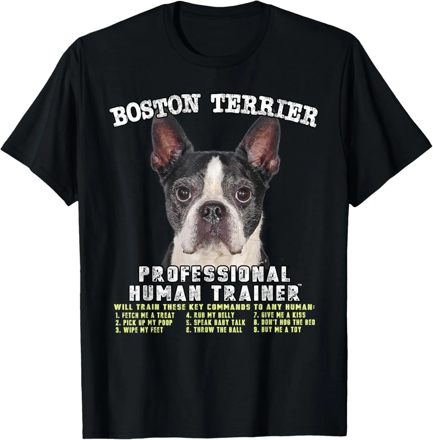 Boston Terrier Black Professional Human Trainer T-Shirt