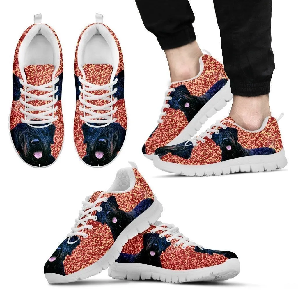 Bouvier De Flandres Dog Print (Black/White) Running Shoes For Men-Free Shipping Limited Edition