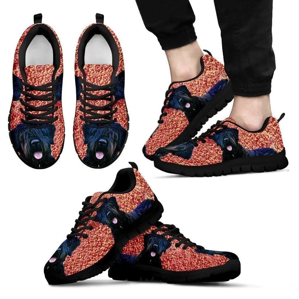 Bouvier De Flandres Dog Print (Black/White) Running Shoes For Men-Free Shipping Limited Edition
