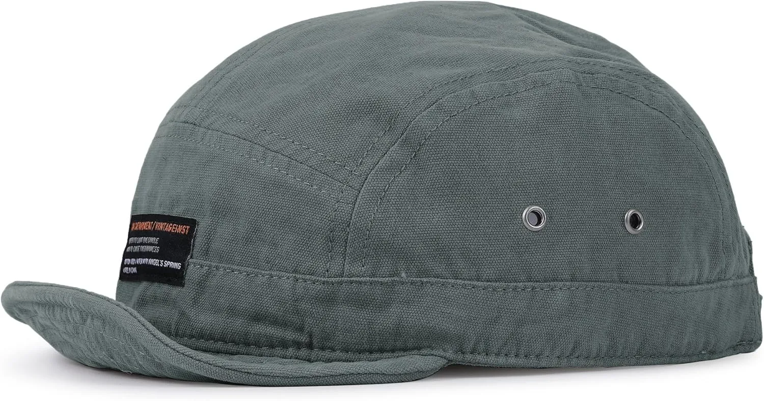 CLAPE Short Brim Baseball Cap 5 Panel Hat Soft Short Bill Trucker Cap Flat Snapback Hats Casual Outdoor Fitted Cap Dad Hats