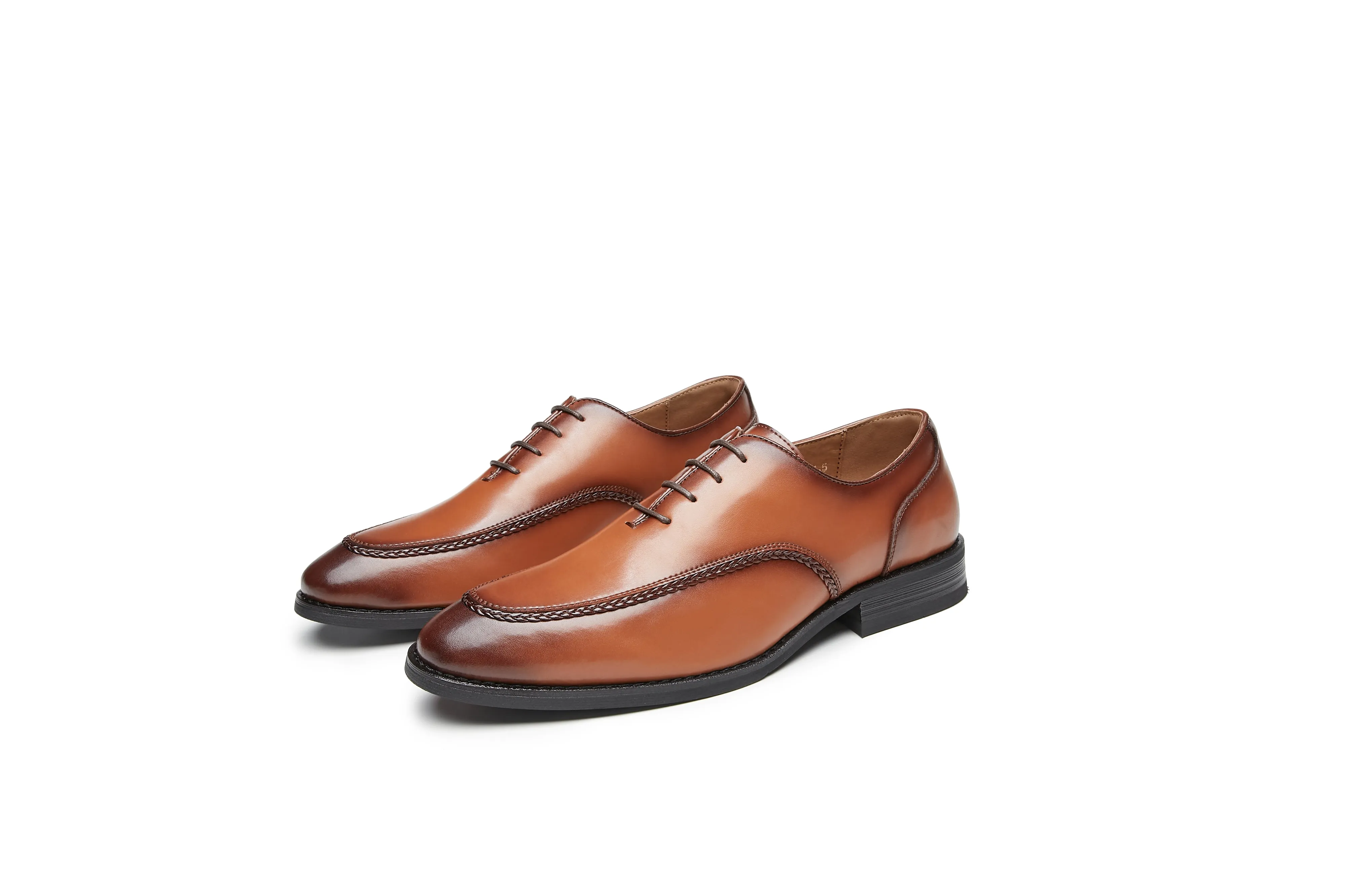 Classic Oxford Leather Shoes - Woven Design