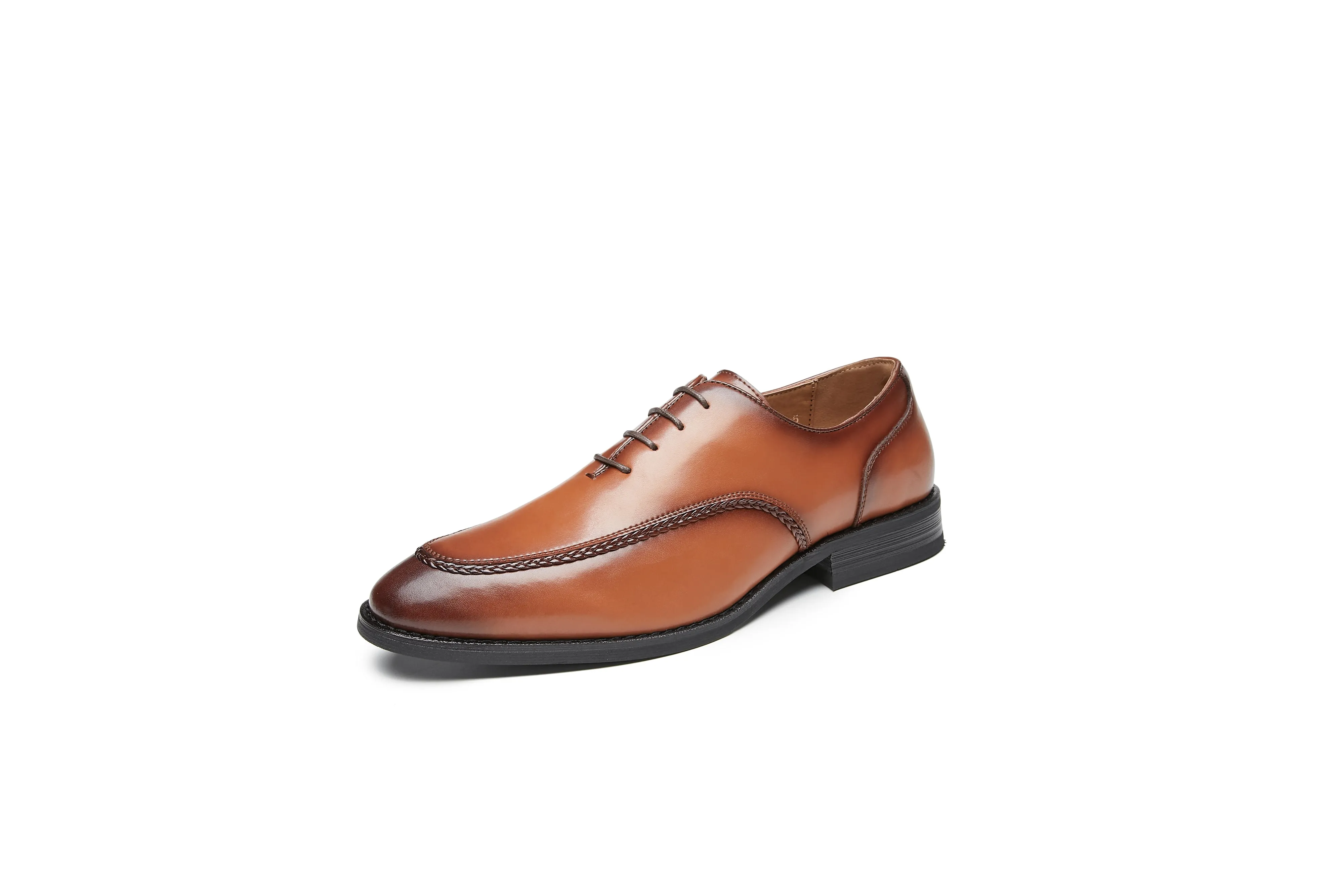 Classic Oxford Leather Shoes - Woven Design