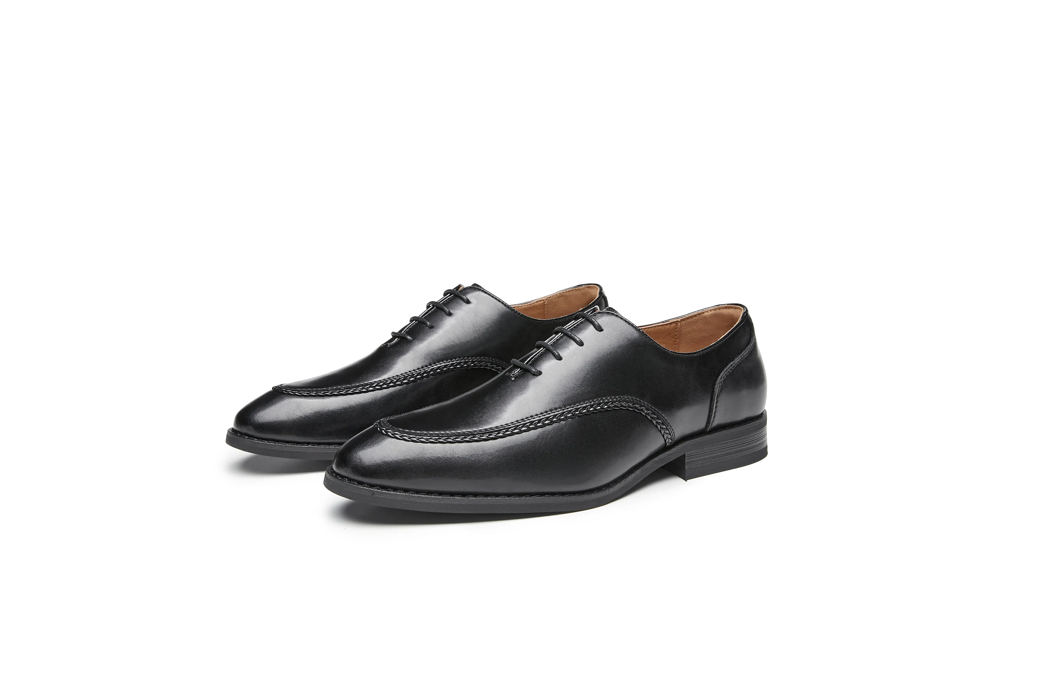 Classic Oxford Leather Shoes - Woven Design