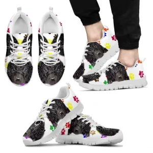 Curly Coated Retriever Dog (White/Black) Running Shoes For Men-Free Shipping