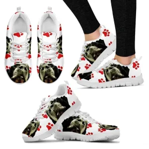 Customized Red Paws Dog Print (Black/White) Running Shoes For Women-Free Shipping