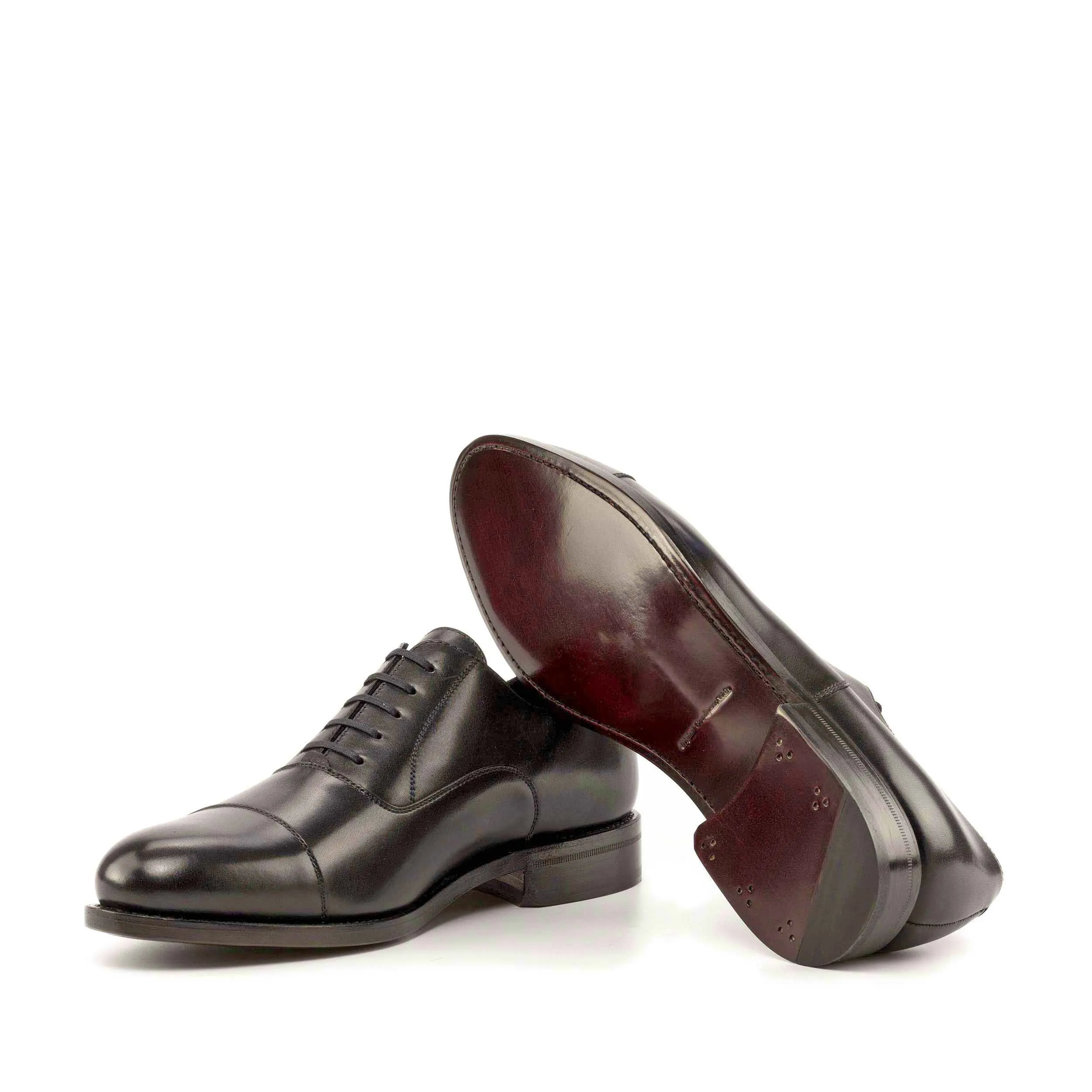DapperFam Rafael in Black Men's Italian Leather Oxford