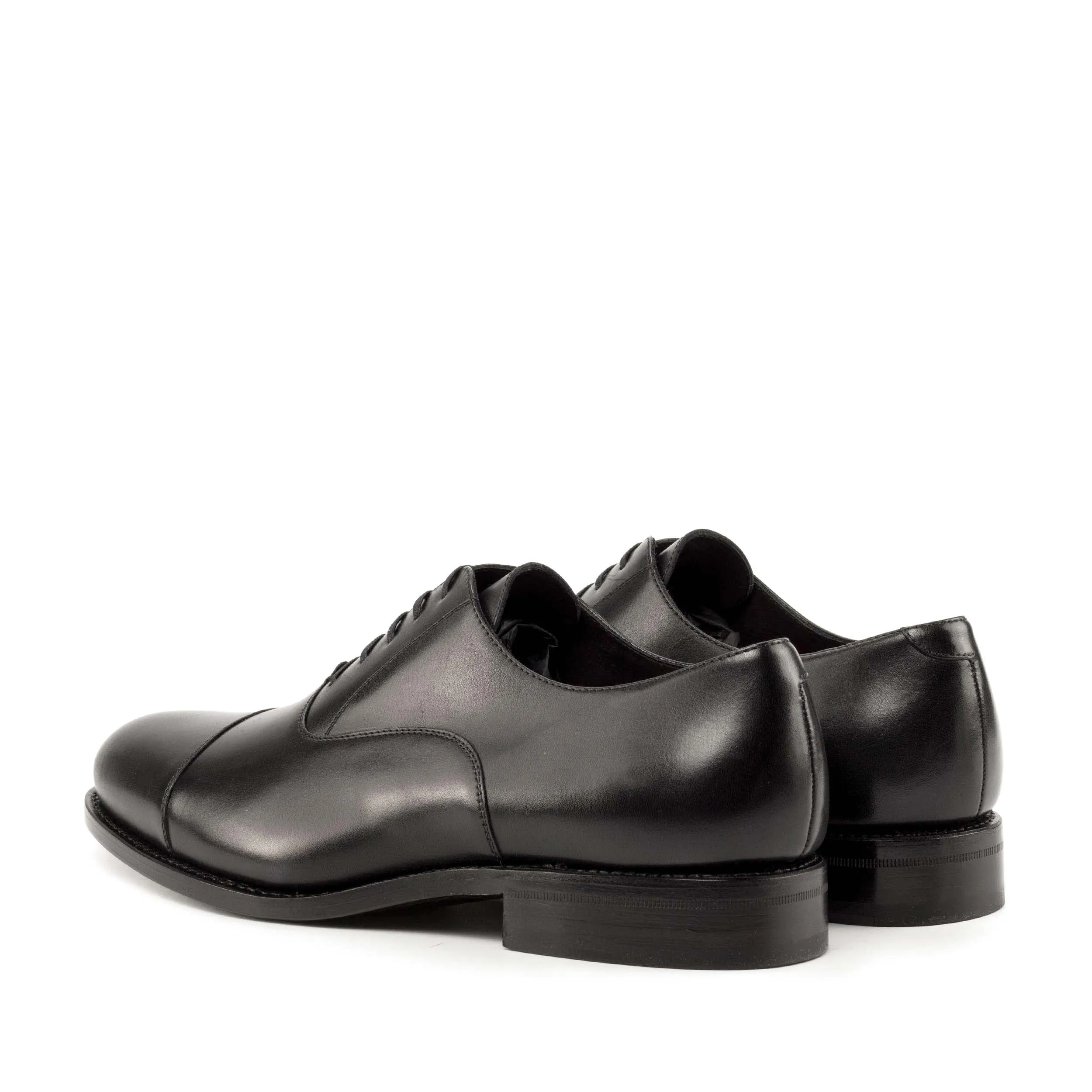 DapperFam Rafael in Black Men's Italian Leather Oxford