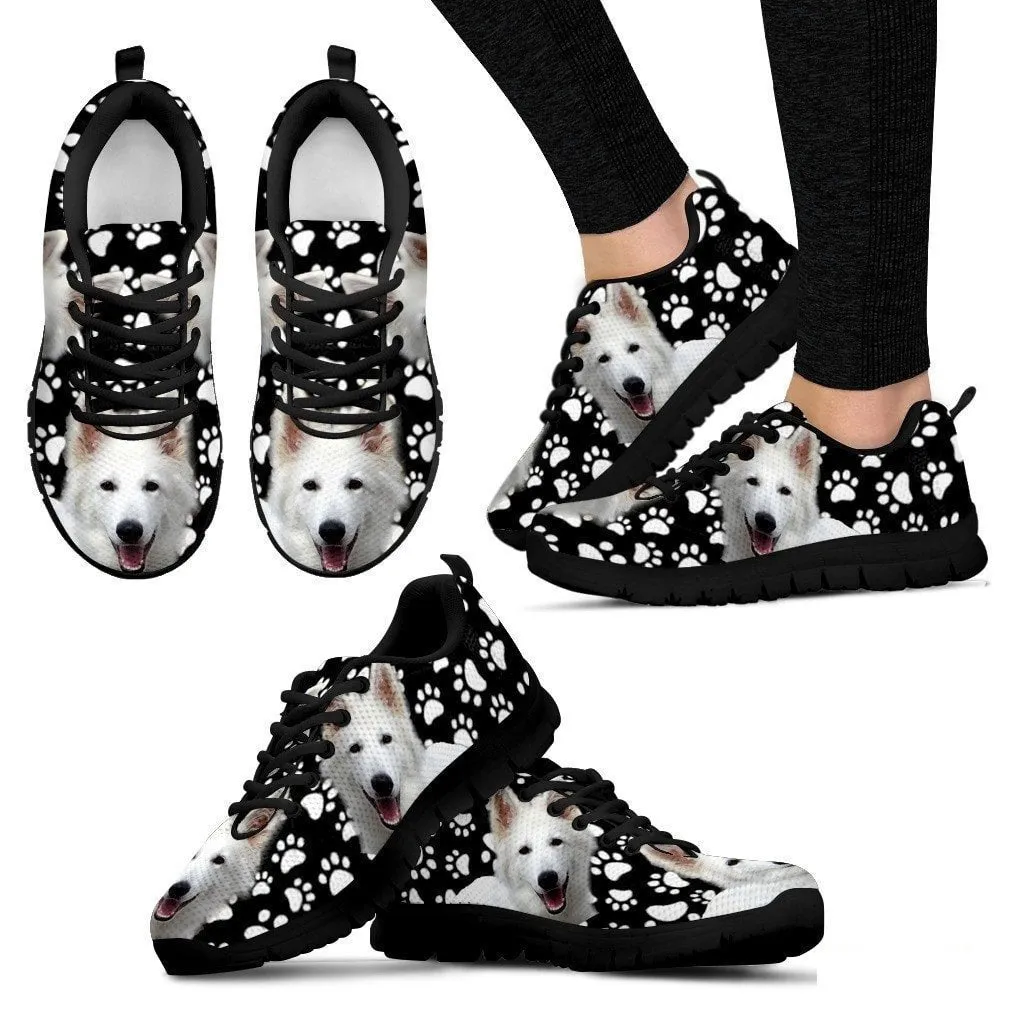 Dog  Paws Print (Black/White) Running Shoes For Women-Free Shipping