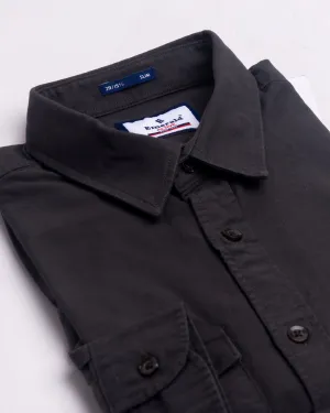 Emerald Active Oxford Slim Fit-Coffee
