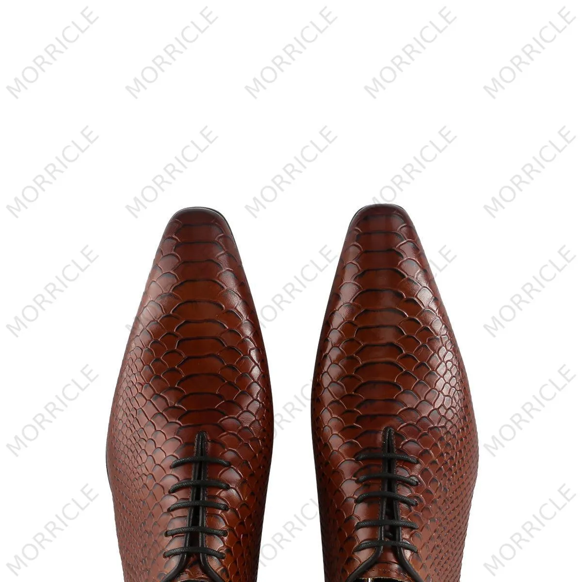 Exotic Python Pattern Wholecut Oxford Shoes
