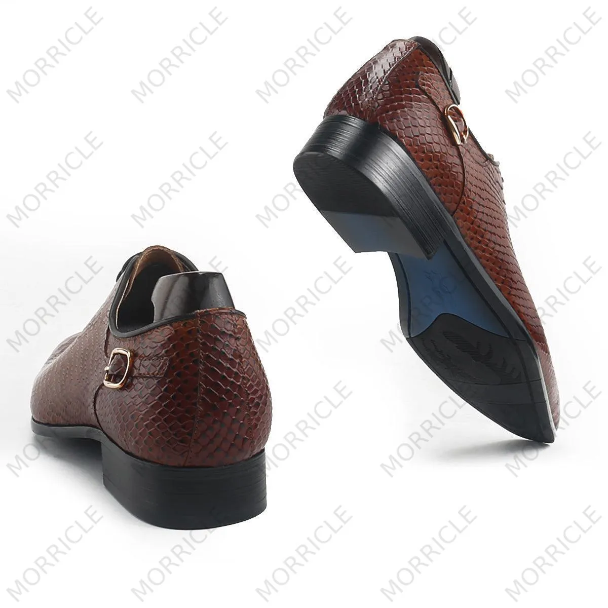 Exotic Python Pattern Wholecut Oxford Shoes
