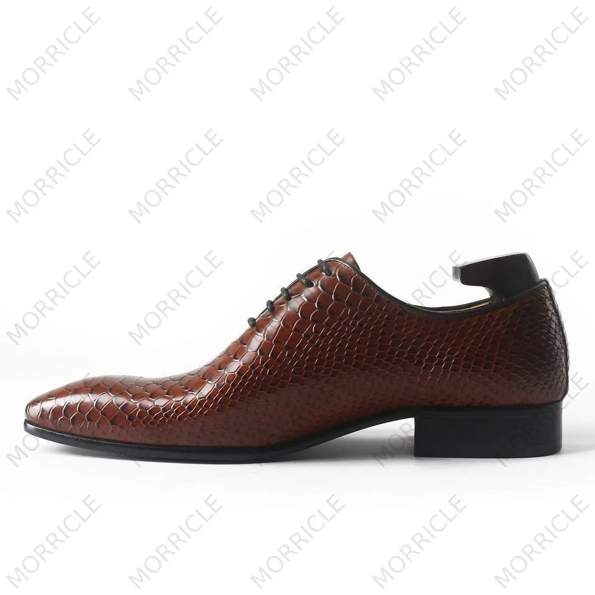 Exotic Python Pattern Wholecut Oxford Shoes