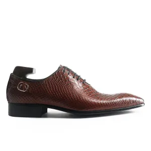 Exotic Python Pattern Wholecut Oxford Shoes
