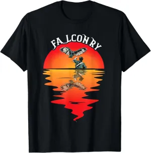 Falconry Vintage Sunset Falcon Trainer Falconer Birder T-Shirt