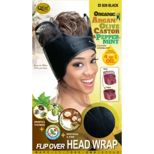 FLIP OVER ORGANIC HEAD WRAP [BLACK]