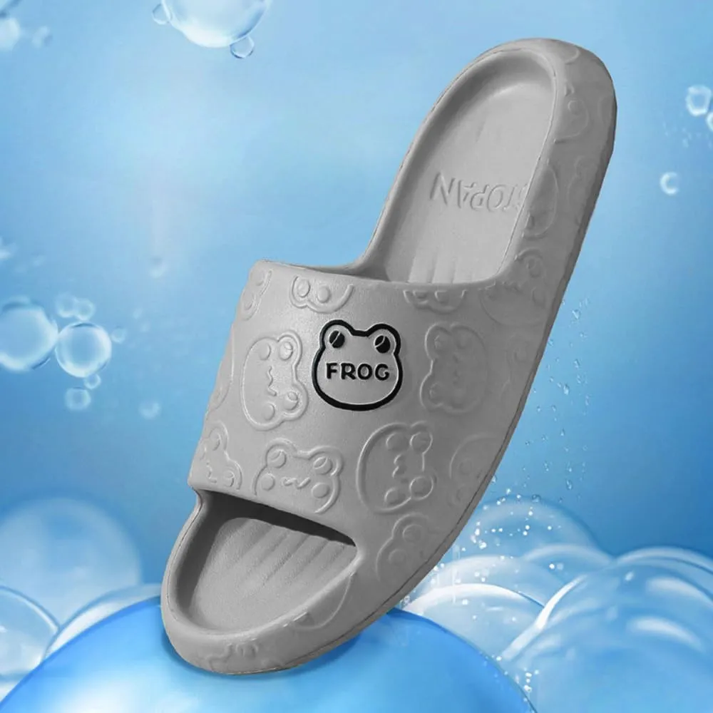Frog Slippers Cartoon Slippers Summer Female Non-slip Bathroom Couple Home Cute EVA Flip-flops Slippers Outside Wear Men