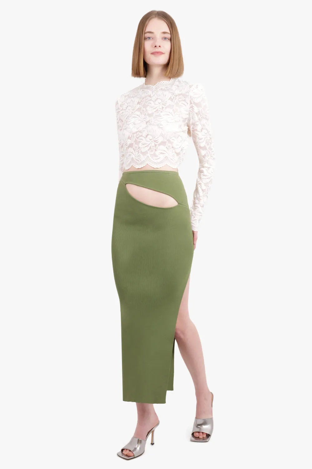 HIP SLASH SKIRT | VERT GREEN