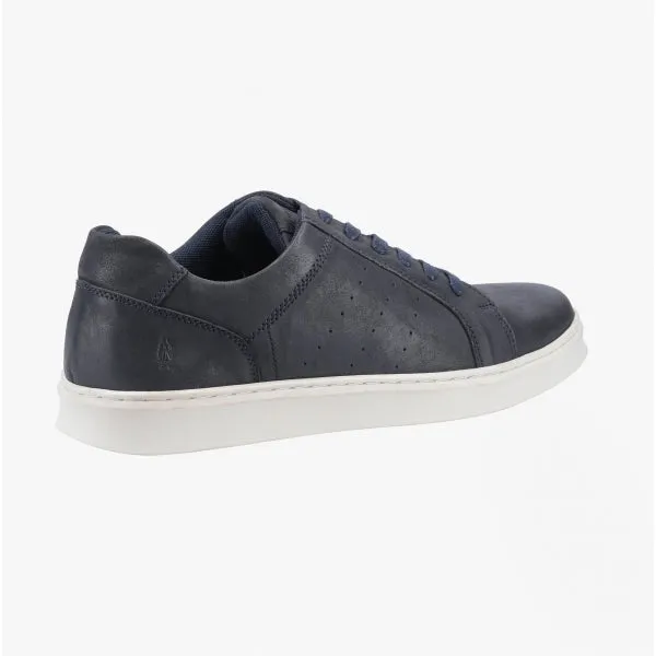 Hush Puppies MASON Mens Leather Casual Trainers Blue