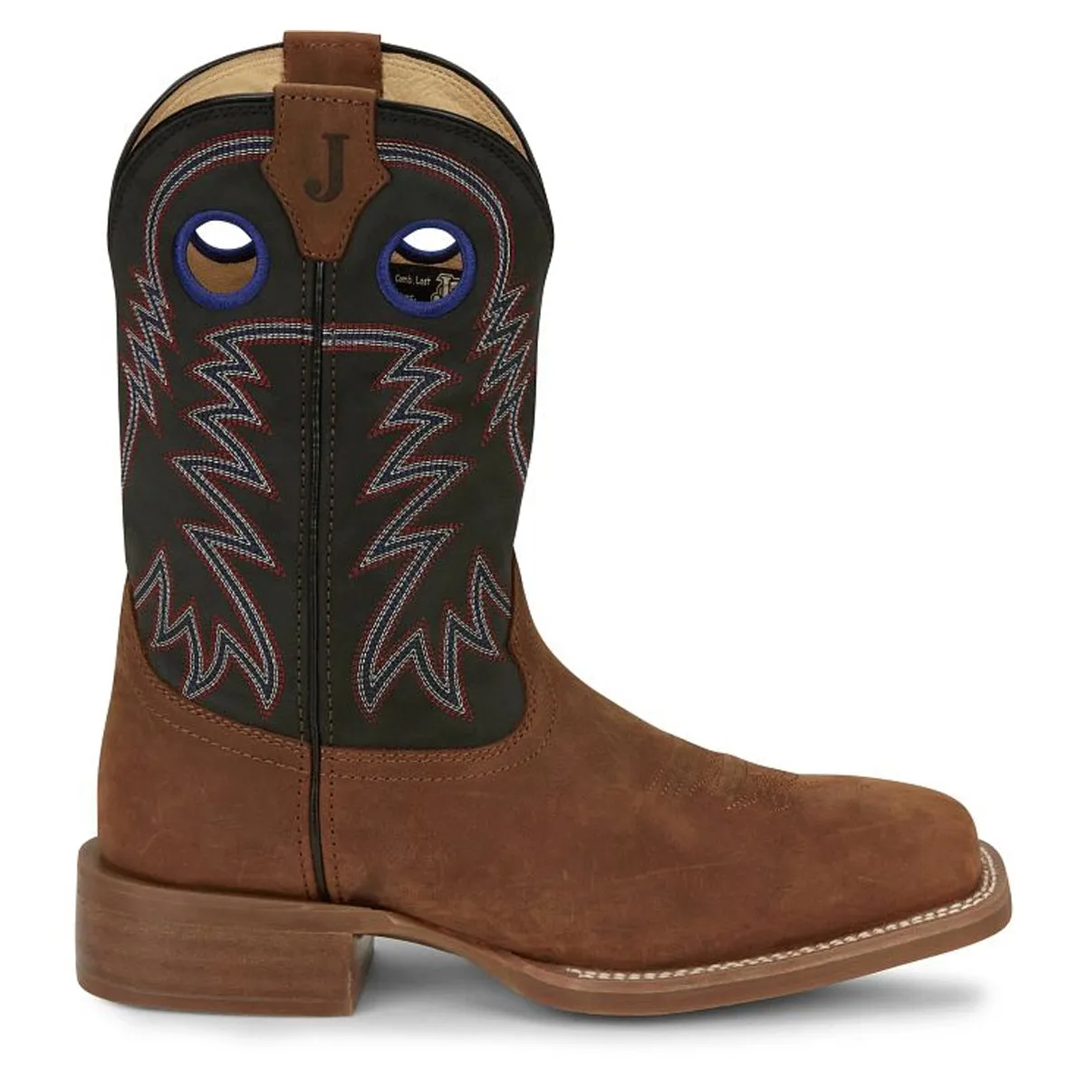 Justin Back Men Footwar Cowboy/Western Show Stopper 11" Western Color Pecan (#FN7121)