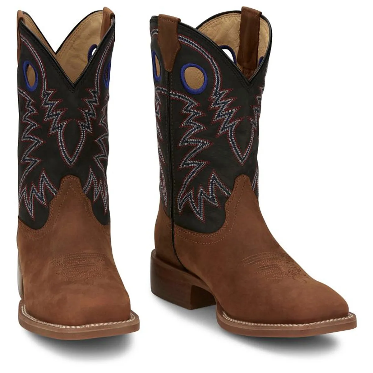 Justin Back Men Footwar Cowboy/Western Show Stopper 11" Western Color Pecan (#FN7121)