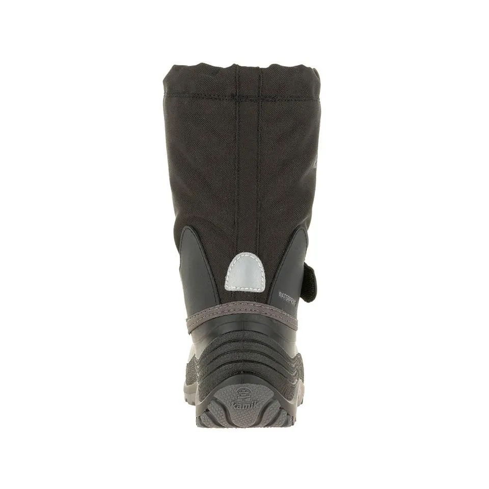 Kamik Boy's Waterbug5 Waterproof Boot Black/Grey (Sizes 11-13)