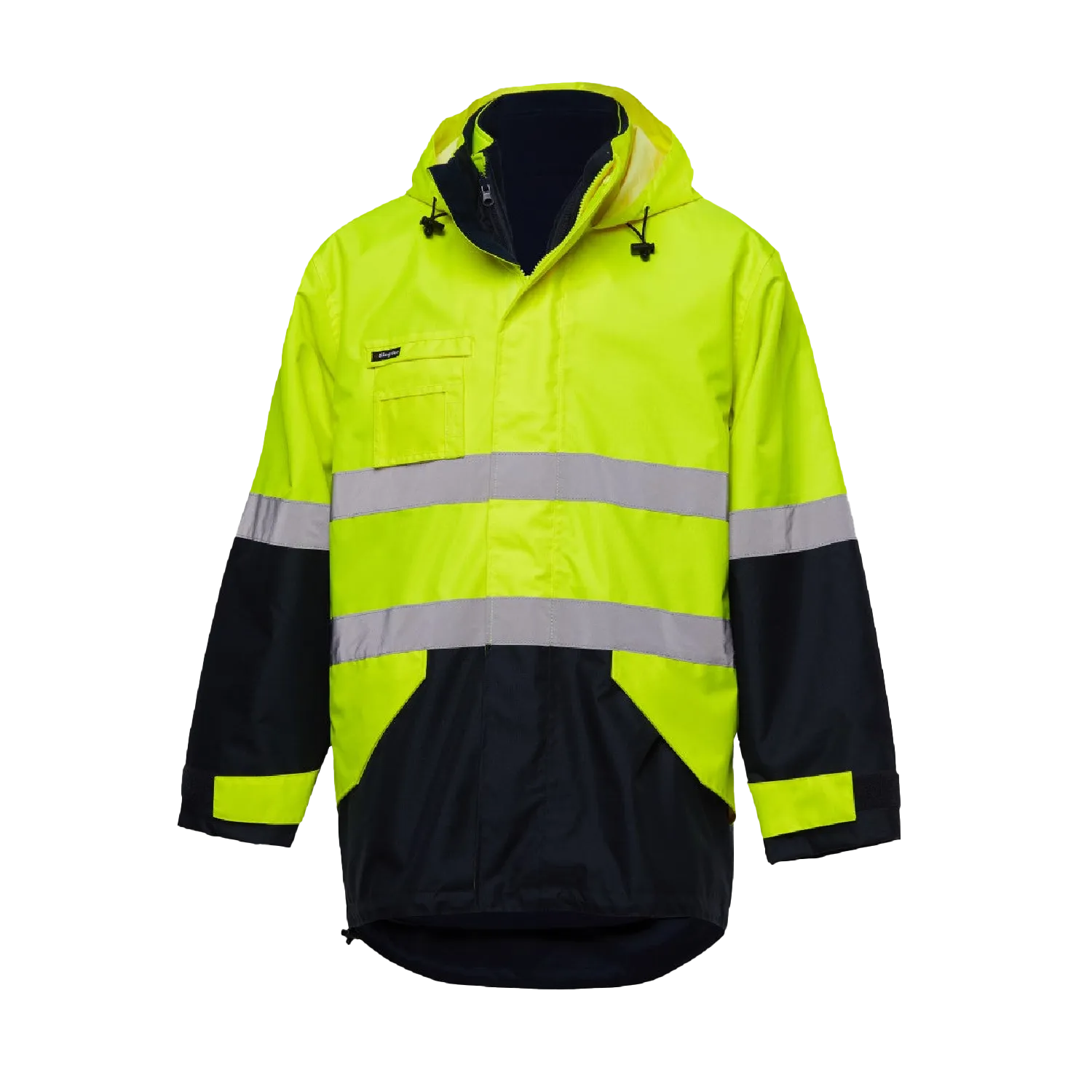 KingGee Men's 4 in 1 Waterproof Wet Weather Jacket - Yellow/Navy