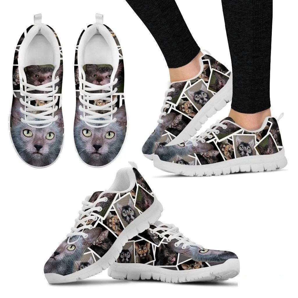 Lykoi Cat Print (White/Black) Running Shoes For Women-Free Shipping