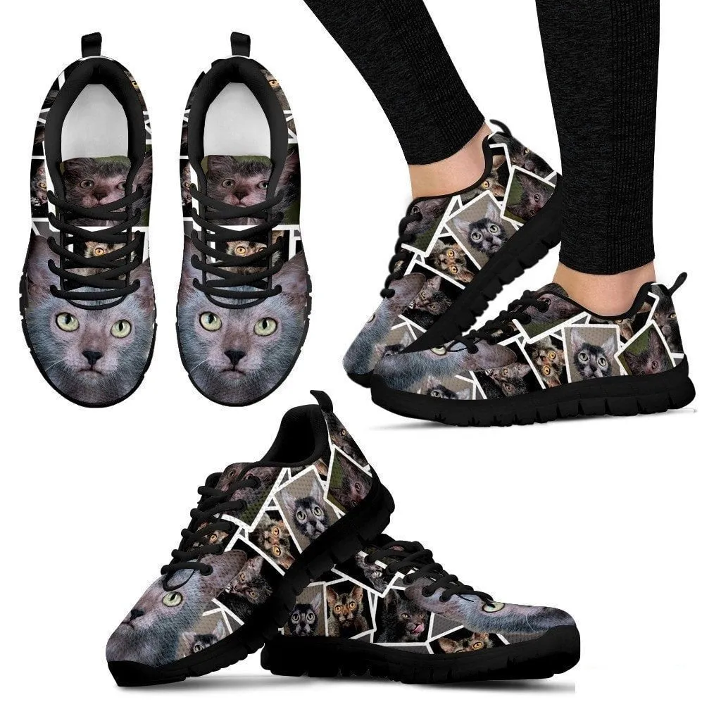 Lykoi Cat Print (White/Black) Running Shoes For Women-Free Shipping