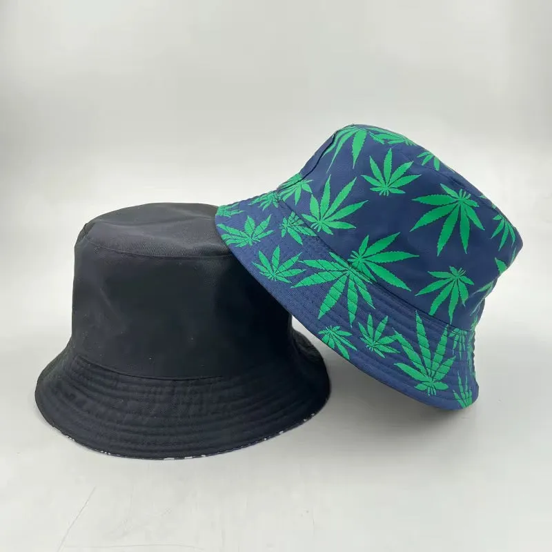 Marijuana double face bucket hat