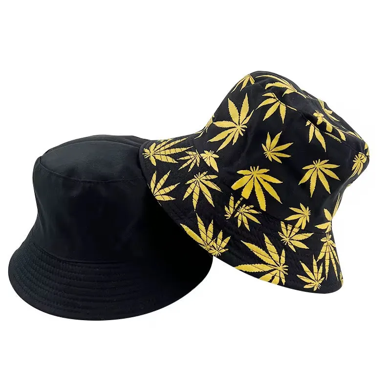 Marijuana double face bucket hat