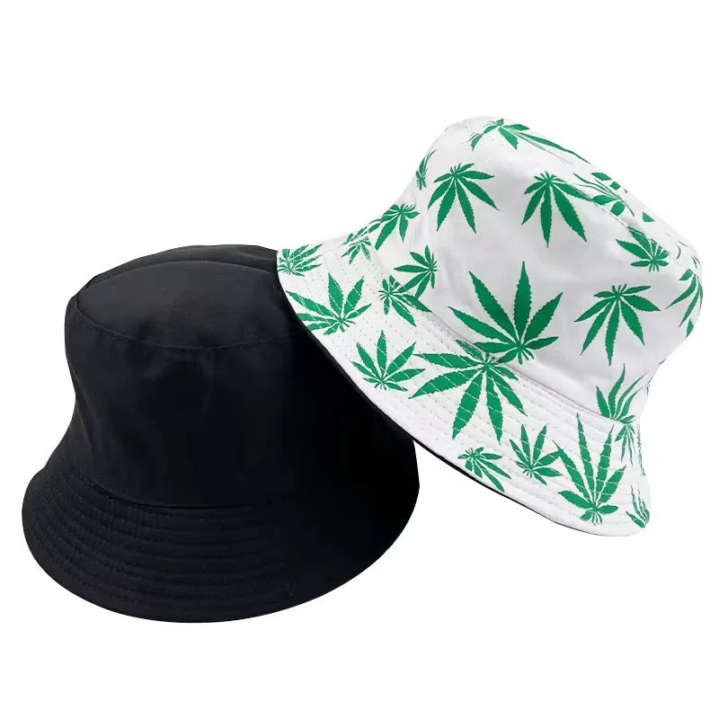 Marijuana double face bucket hat