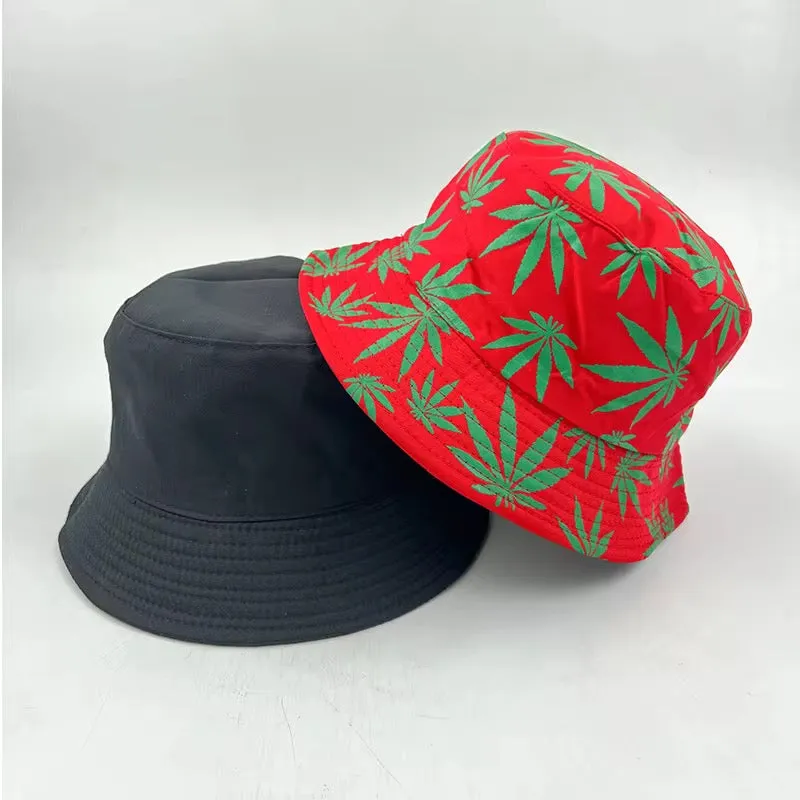 Marijuana double face bucket hat