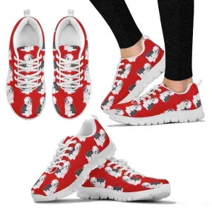 Old English Sheepdog Pattern Print Sneakers For Women- Express Shipping