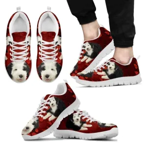 Old English Sheepdog Print Sneakers For Men(White)- Free Shipping