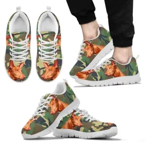 Pharaoh Hound Dog Print (Black/White) Running Shoes For Men-Express Shipping