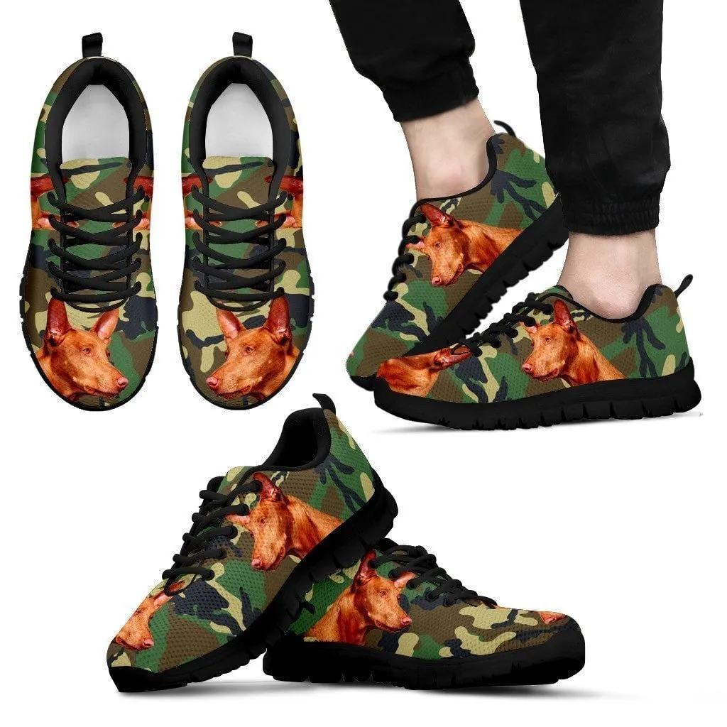 Pharaoh Hound Dog Print (Black/White) Running Shoes For Men-Express Shipping