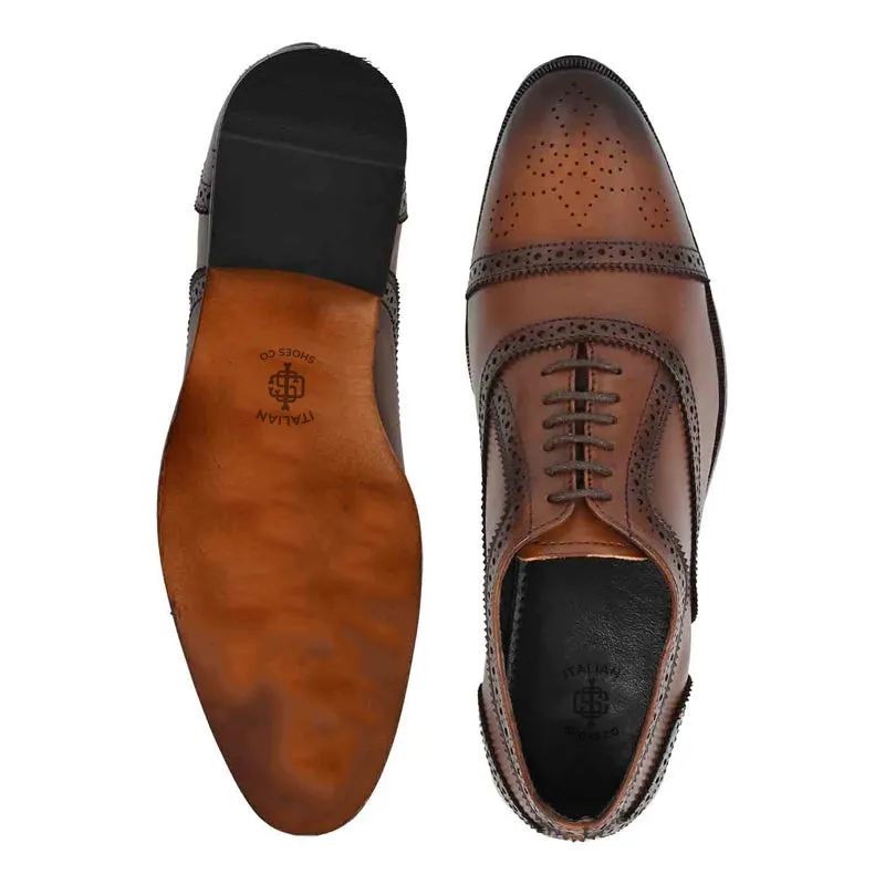 Polished Solid Leather Formal Oxford Shoes