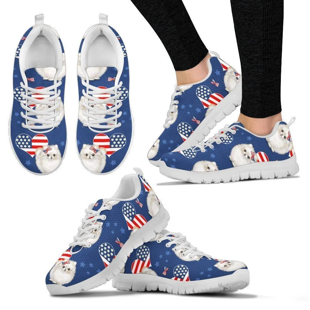 Pomeranian Pattern Print Sneakers For Women- Express Shipping