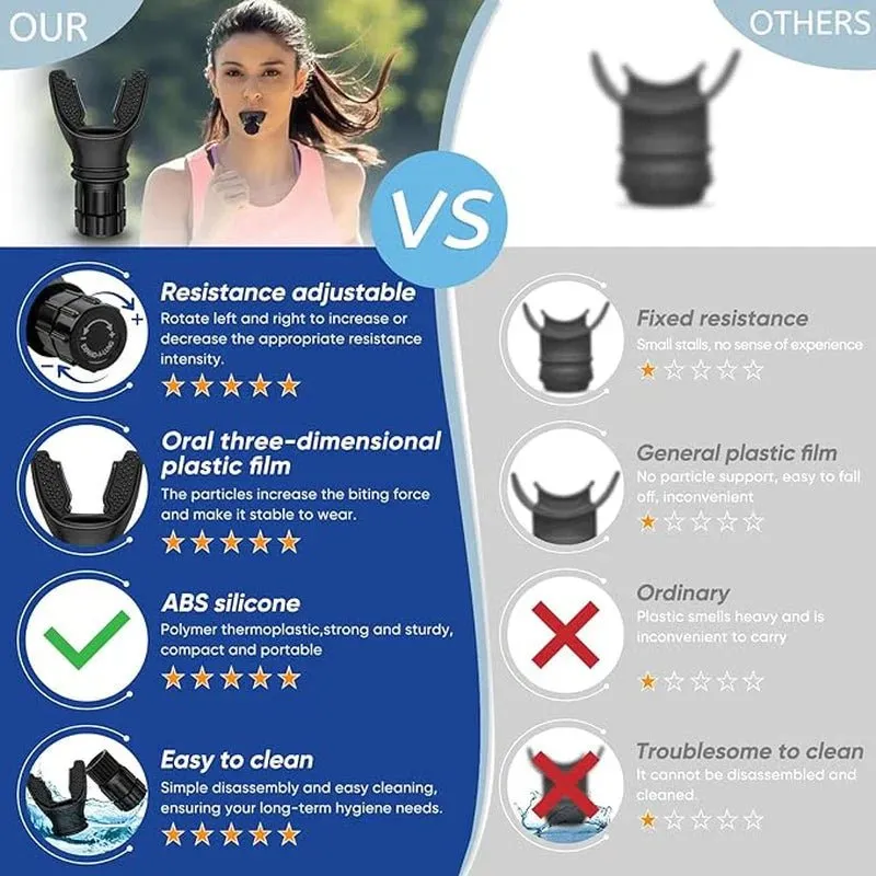 Portable Breathing Device - Adjustable Resistance Breathing Trainer for Enhanced Lung Capacity & Endurance