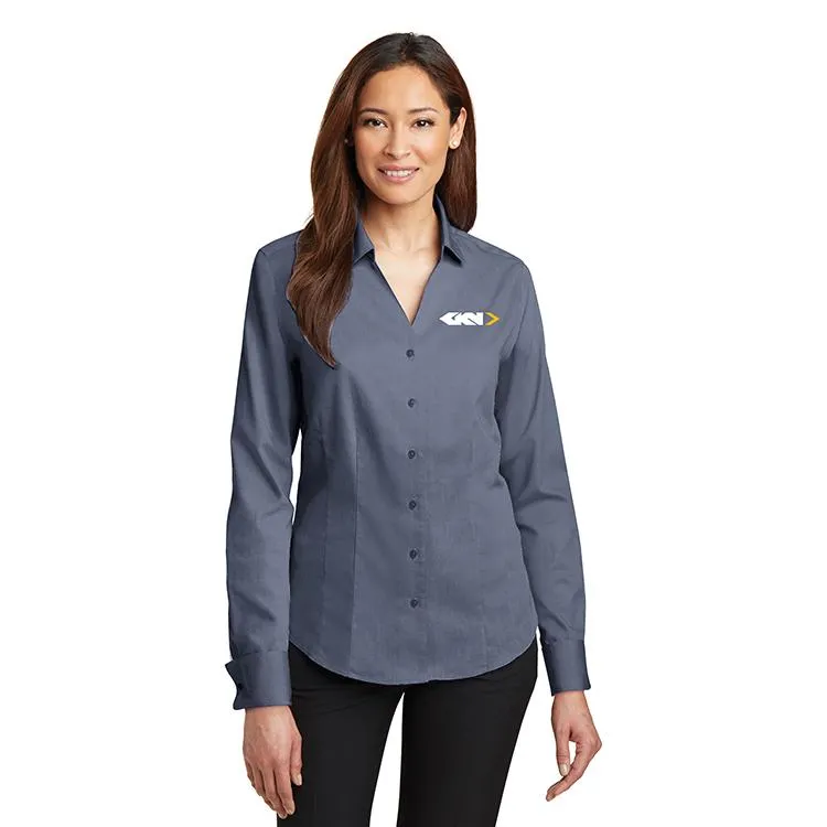 Red House - Ladies French Cuff Non-Iron Pinpoint Oxford Shirt. RH63.
