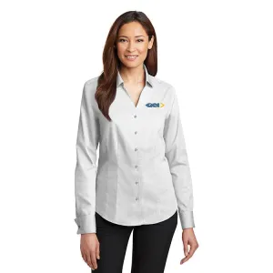 Red House - Ladies French Cuff Non-Iron Pinpoint Oxford Shirt. RH63.